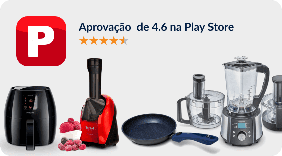 App icon on the App Store with rating stars above some kitchen items that are for sale