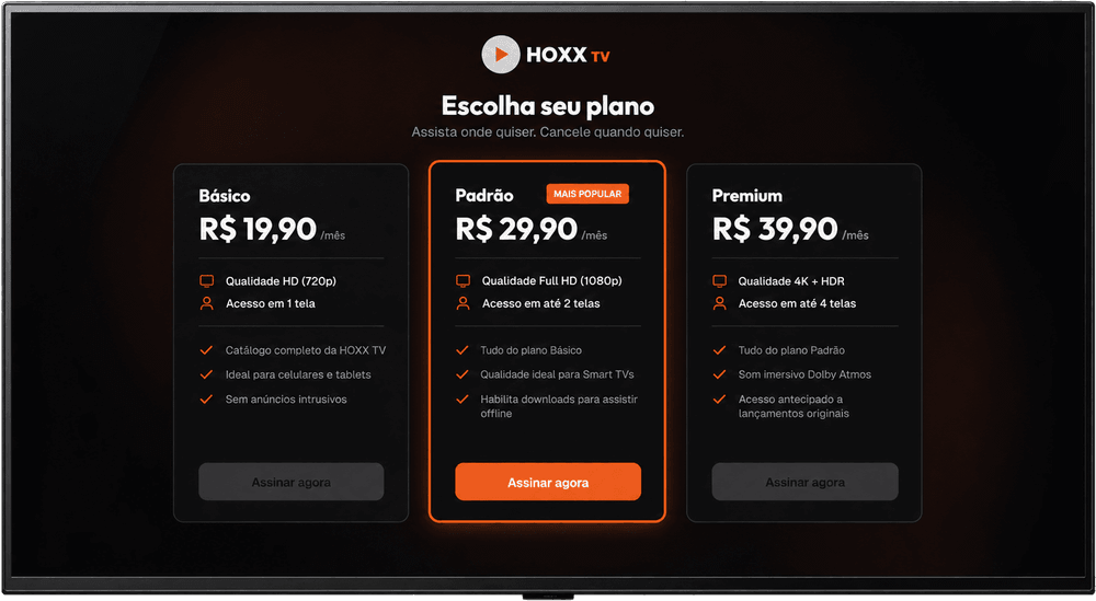 Hoxx TV on TV, choose how to continue screen