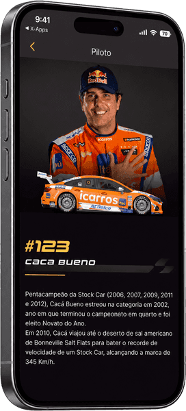Stock Car, information as it happens screen
