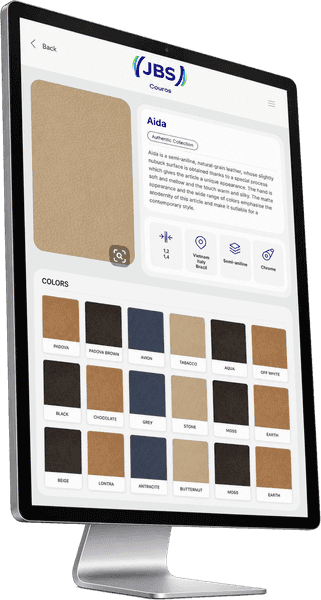 JBS Couros, the product front and center screen