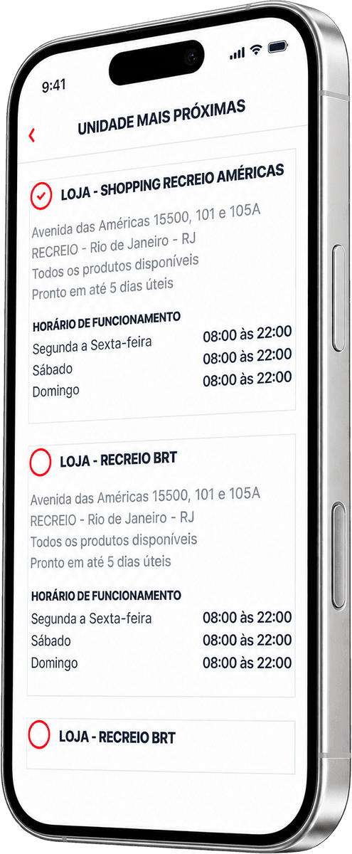 Casa & Vídeo, a quick view of the stores screen