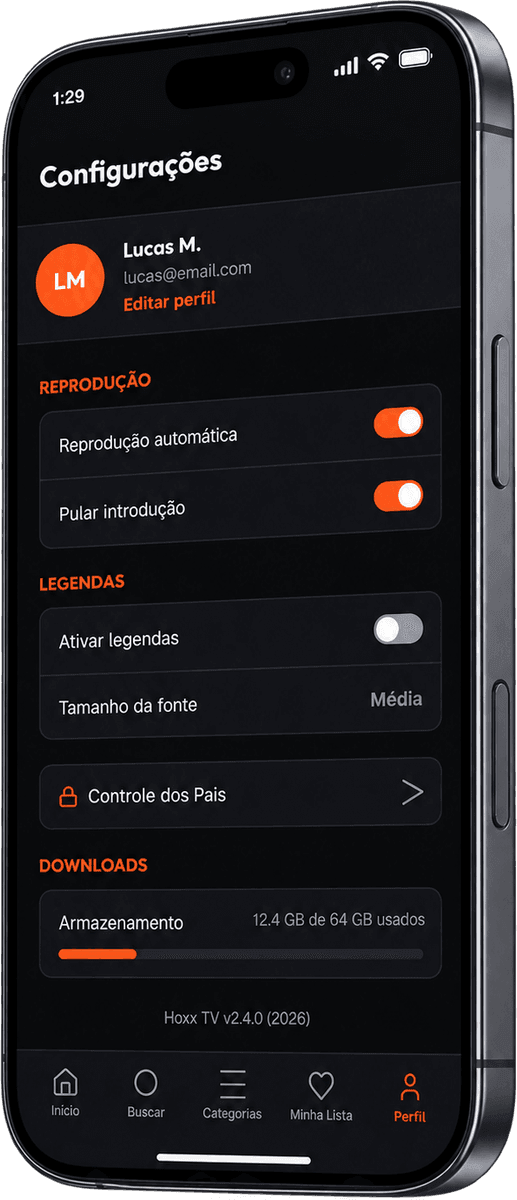 Hoxx TV, control always available screen