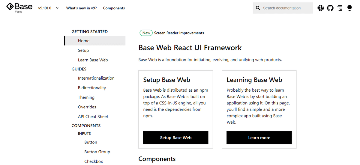 Base Web, a component library created by Uber