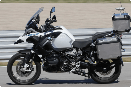 BMW motorcycle stopped on track
