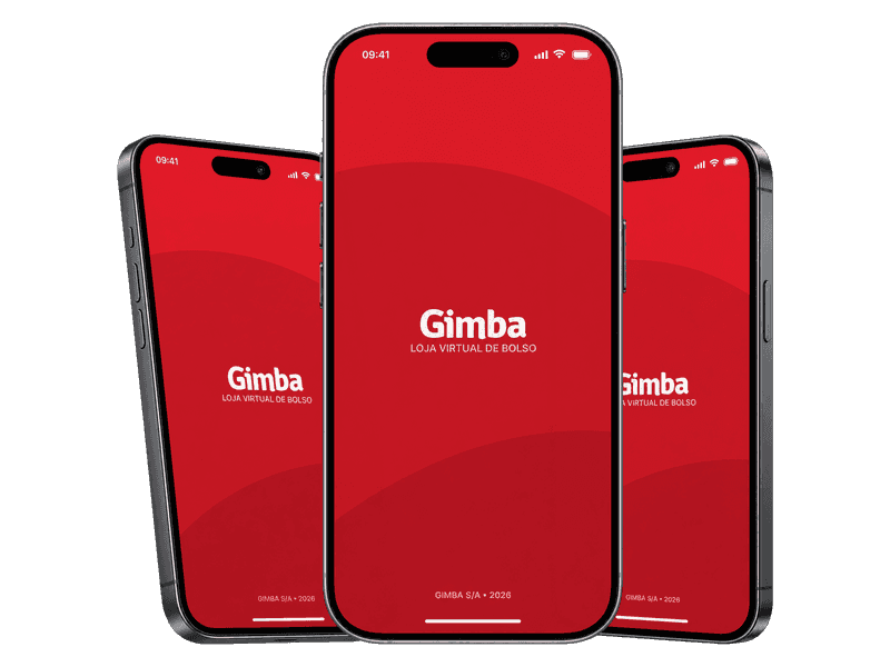 Phone showing the Gimba brand on the app screen