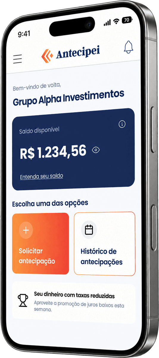 Antecipei, an overview at a glance screen
