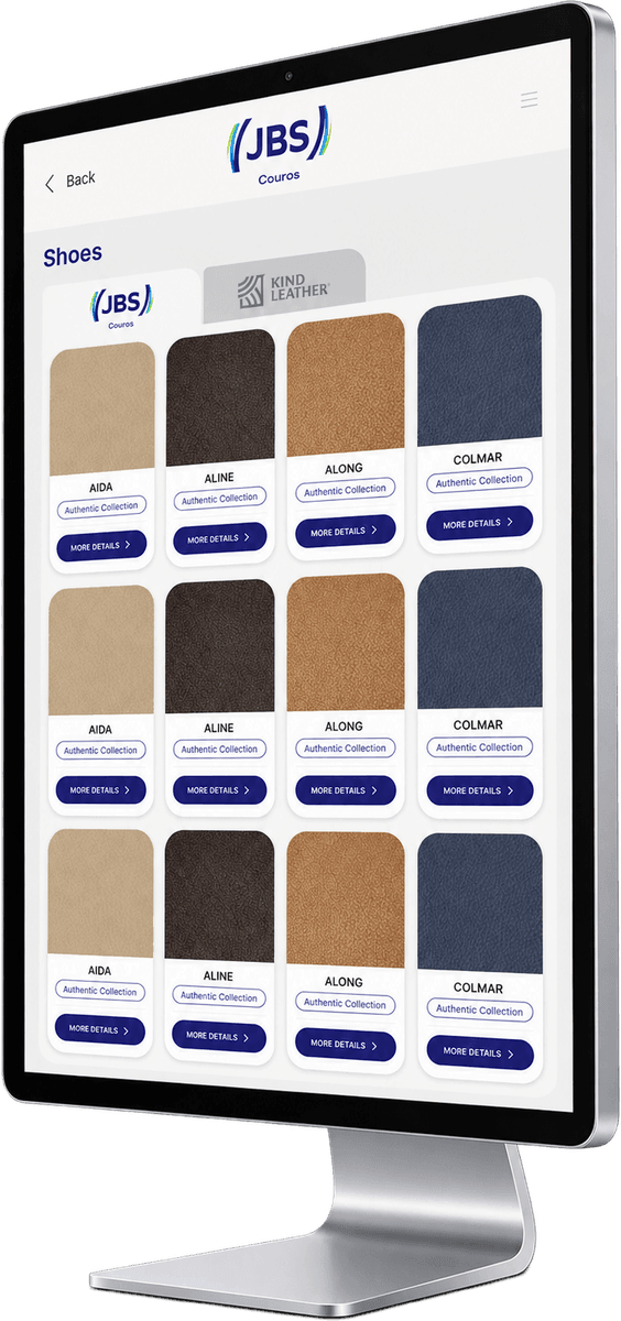 JBS Couros, browse the catalog screen