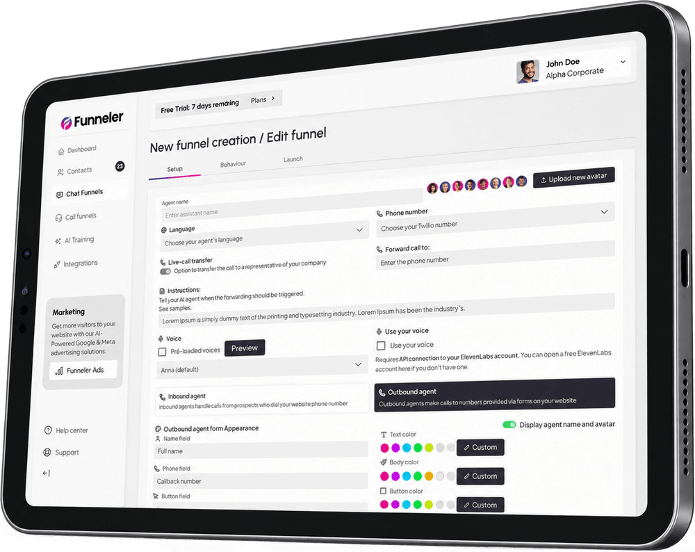 Funneler, control over every detail screen