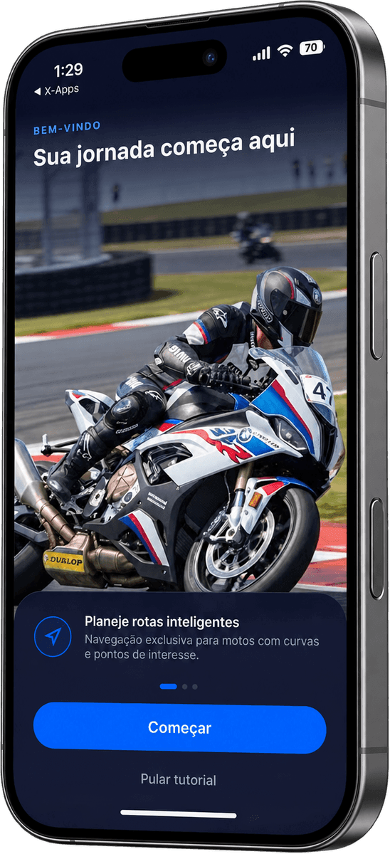 phone screens with the BWM app in use