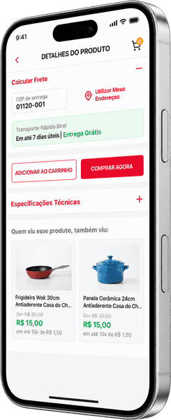 Casa & Vídeo, the product front and center screen