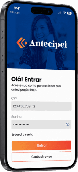 Antecipei, a simple way in screen