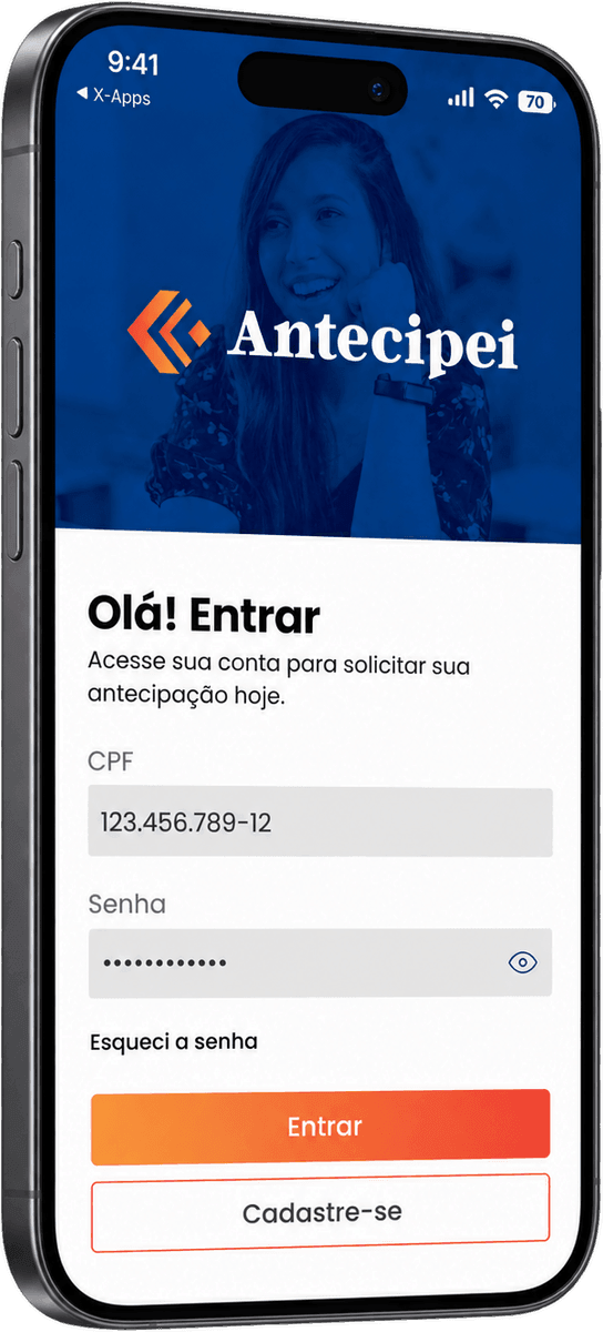 Antecipei, a simple way in screen